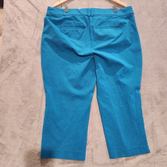 Lane Bryant Womens Teal Blue The Allie Wide Leg Cropped Pants Size 18 Beach Chic - Picture 5 of 14